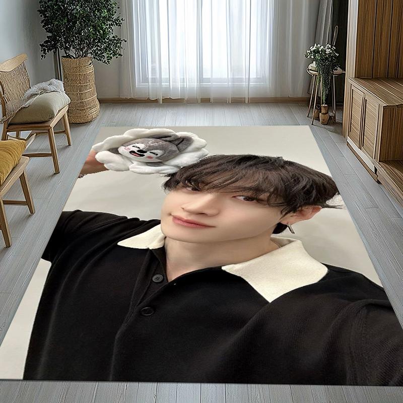 Bang Chan Kpop Stray Kids Living Room Non-Slip Area Rug Soft Carpet for Bedroom Kids Playroom Sofa,Home Decor Doormat Gift
