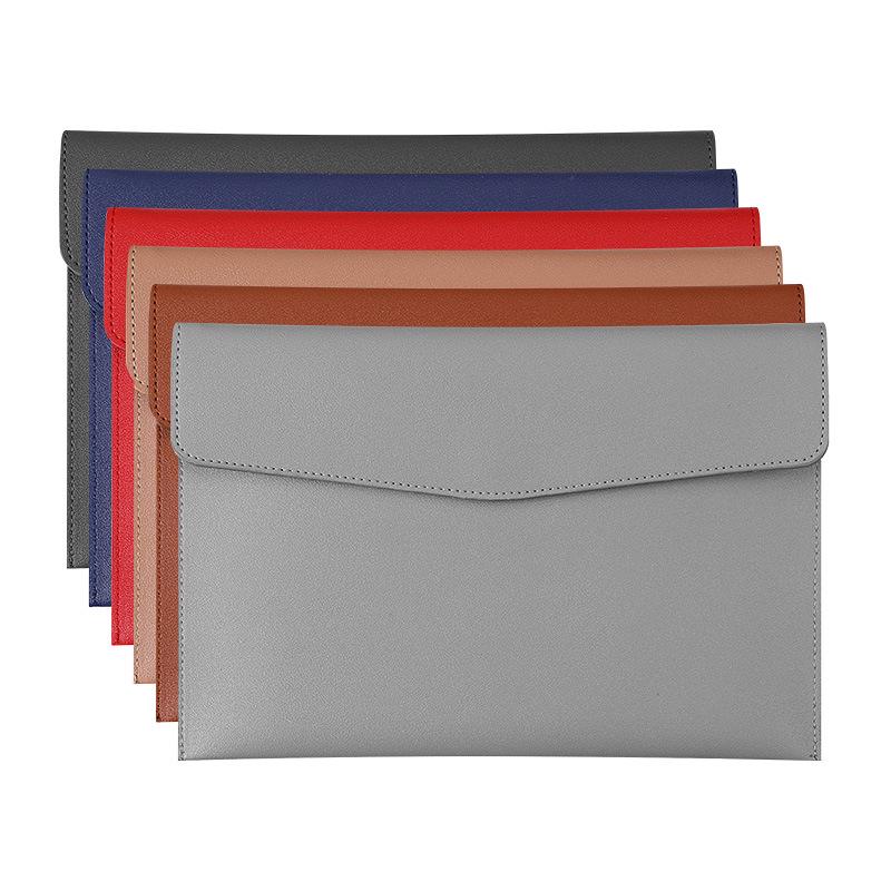 Borsa Grande Capacità A4 in Pelle per Documenti - Cartella Impermeabile e Ispessita con Logo Personalizzato.