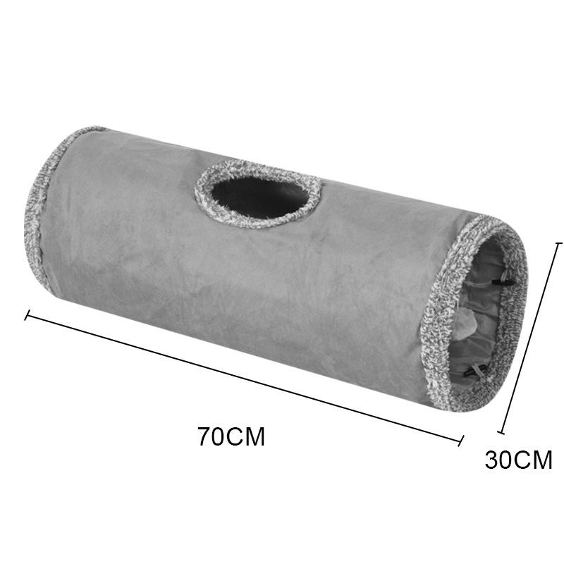 Foldable Double-Layer Cat Tunnel Toy – Suede, Easy Storage, Self-Amusement Pet Supplies