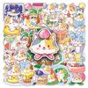 50 Cute Summer Kitten Cartoon Stickers for Water Bottles & Phone Cases