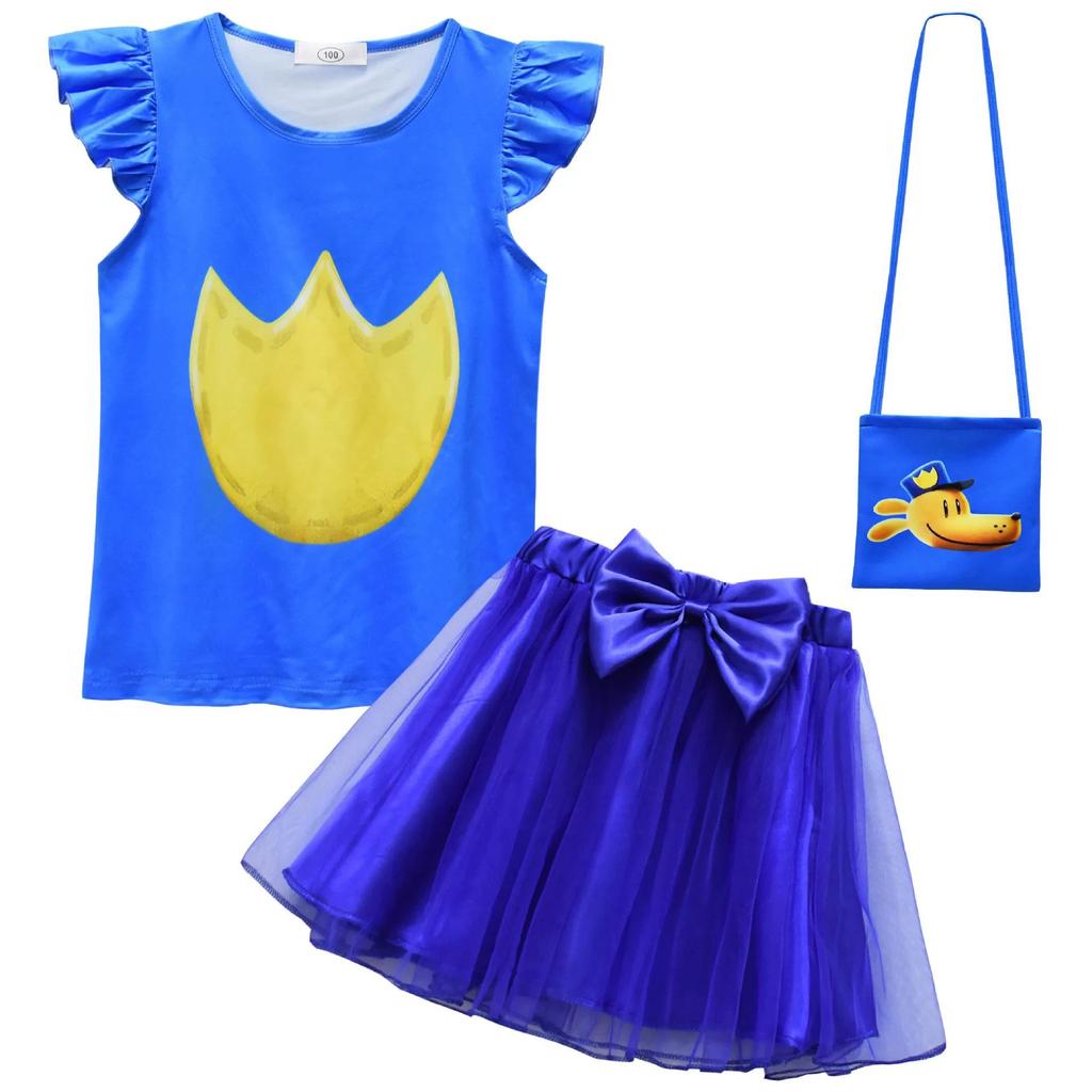 Children Cosplay Costume Girl dog man petey Clothing Halloween Carnival Set Blouse Skirt Sets Summer Casual Suit Party Costume