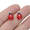 10Pcs Gold Plated Red Enamel Ladybug Charm Pendant For Jewelry Making Bracelet Necklace Diy Accessories Craft Findings 16X10Mm