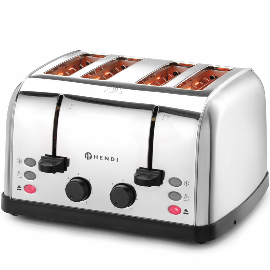 Toaster sandwich maker for 4 toasts, 3 functions, 7 heating levels, 1500 W