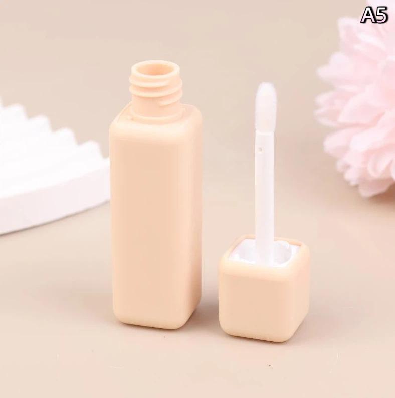 1Pcs 5Ml Lip Gloss Tube Brush Rod Scrub Square Liquid Lipstick Tubes Bottle Refillable Lip Balm Container Cosmetic Packaging Diy