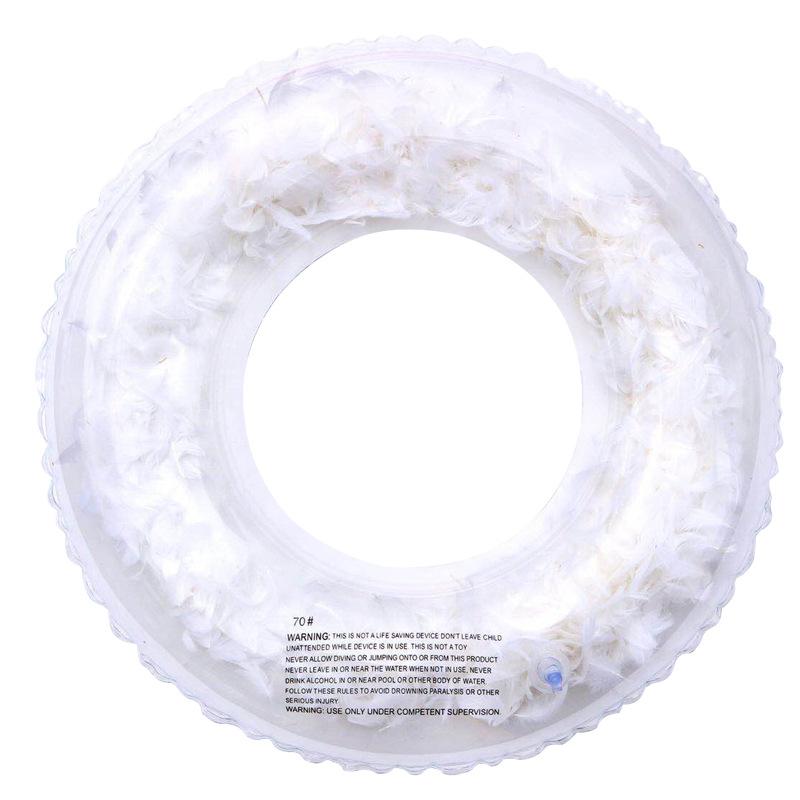 2022 Nouveau Design Plumes Bouée Gonflable Rose Blanc Bleu Cercle de Natation Style Ins Bouée Gonflable Tube Flotteur Radeau Femmes