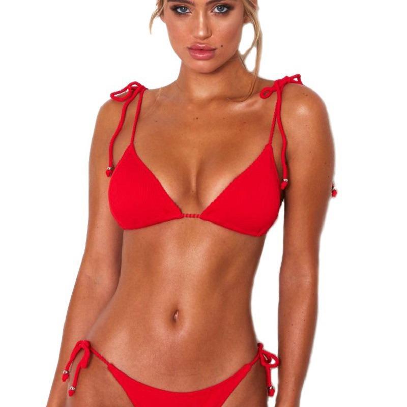 Sexy Tie-Up Three-Piece Bikini Swimwear for Women