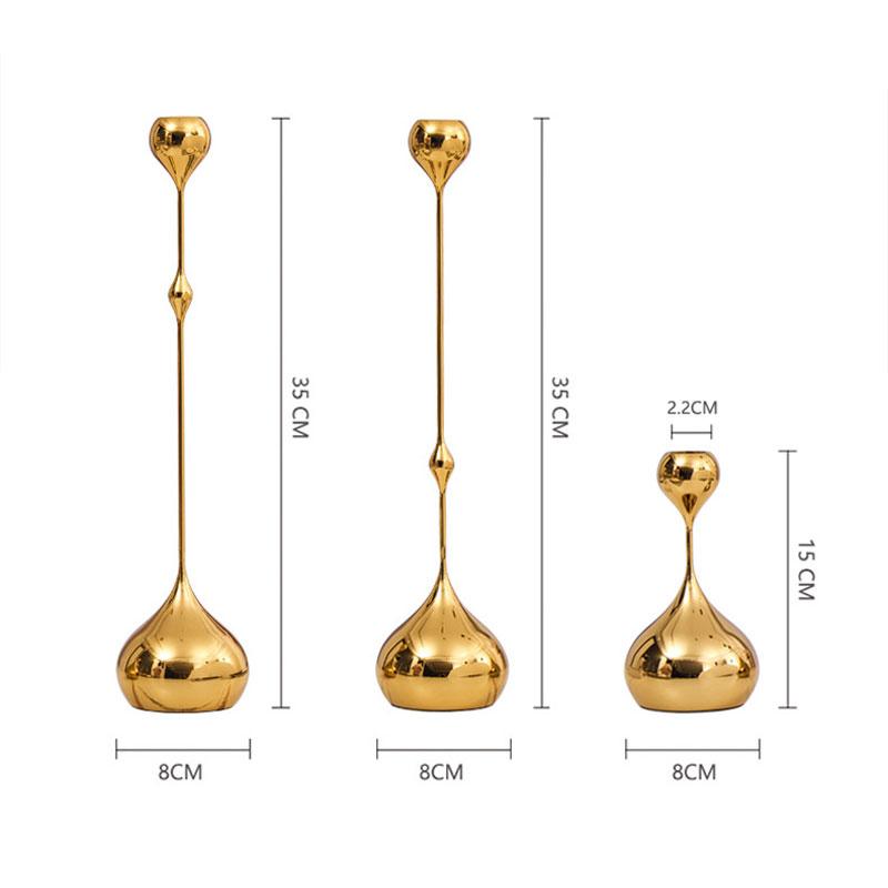 INS Water Drop Candlestick Metal Candle Holder Nordic Romantic Atmosphere Home Decorations Wedding Photography Props (NO Candle)
