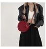Niche Retro Hong Kong Style Women's Round Handbag - 2025 Early Spring Fashion, Versatile Single Shoulder Crossbody Bag
