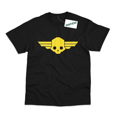 Camiseta Impresa con Logo de Calavera Inspirado en Helldivers Gamer