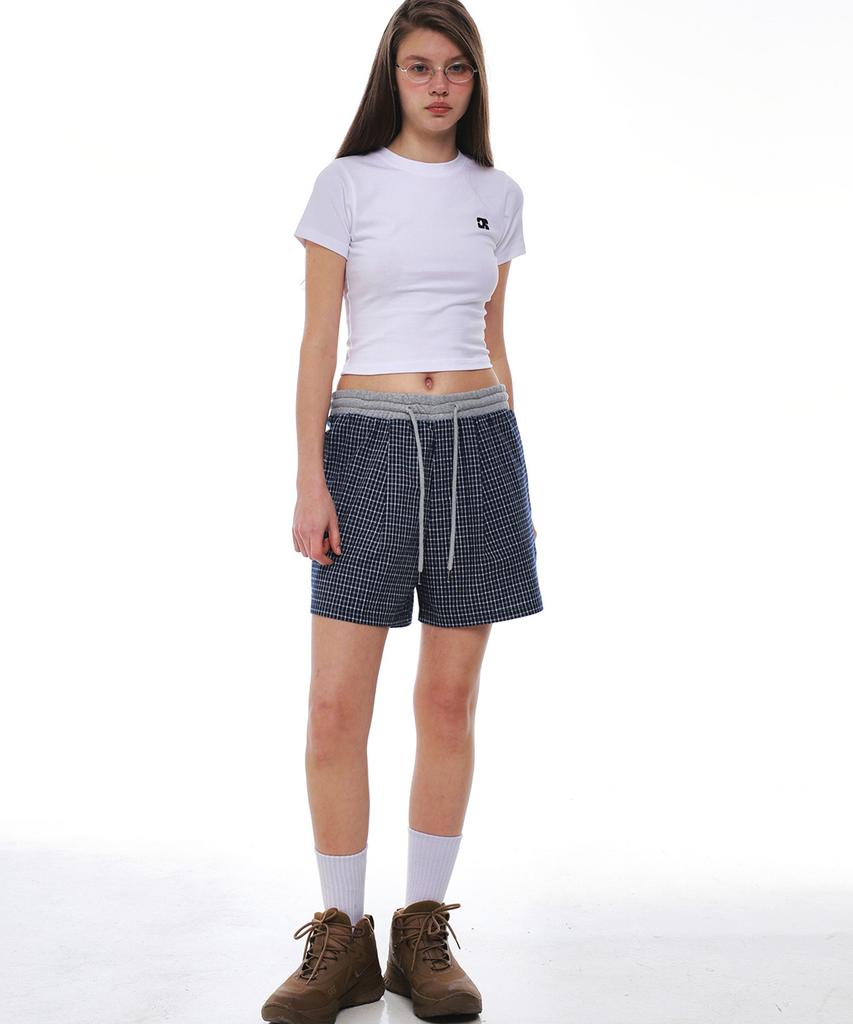CENTAUR.KR Centaur Vintage Check Shorts_Navy