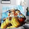 One Piece Character Print Flannel Blanket,High Quality Comfortable for All Seasons,Home Decor,Warmth and Comfort,Perfect for Christmas Gifts