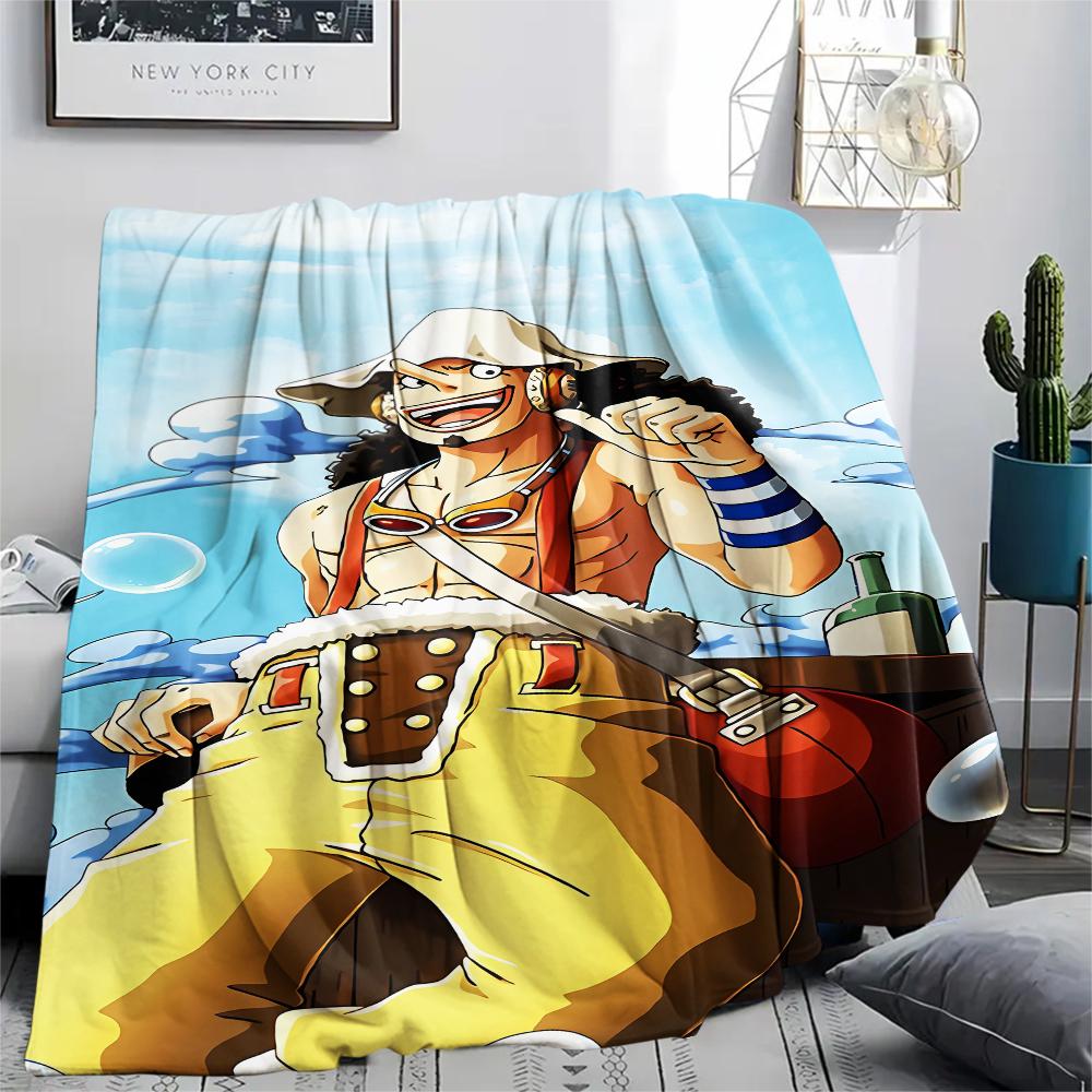 One Piece Character Print Flannel Blanket,High Quality Comfortable for All Seasons,Home Decor,Warmth and Comfort,Perfect for Christmas Gifts