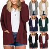 Damen S Langarm Strickjacke Einfarbig Lockerer Schnitt Pullover