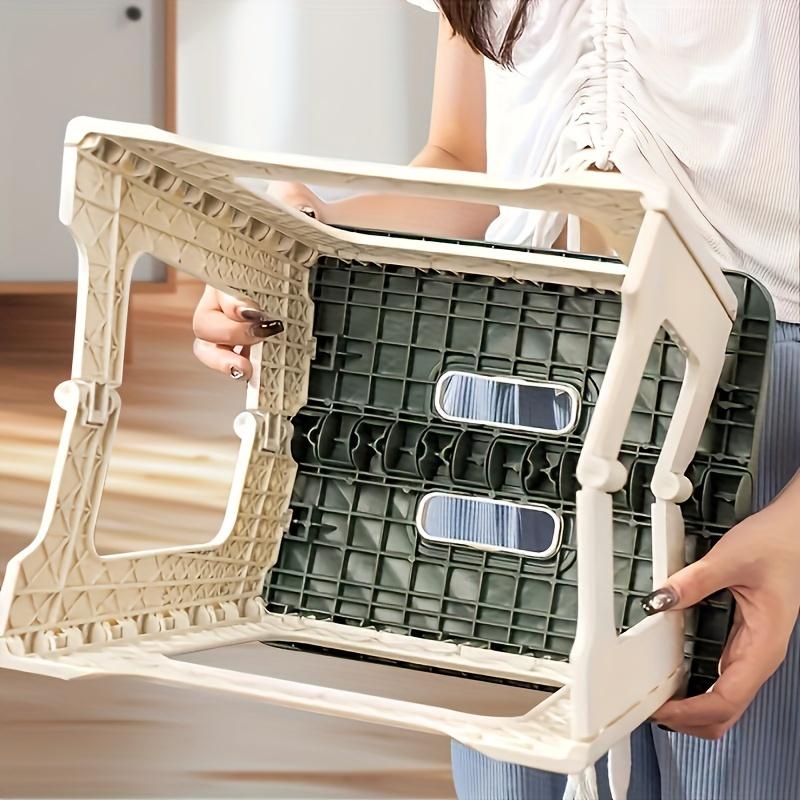 Portable Folding Stool, Lightweight and Sturdy Step Stool with Handles and Non-Slip Function, Suitable for Outdoor Camping, Fishing, Hiking, Barbecue