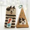 Japanese Christmas Cartoon Socks: Cozy Coral Fleece with 3D Embroidery for Women