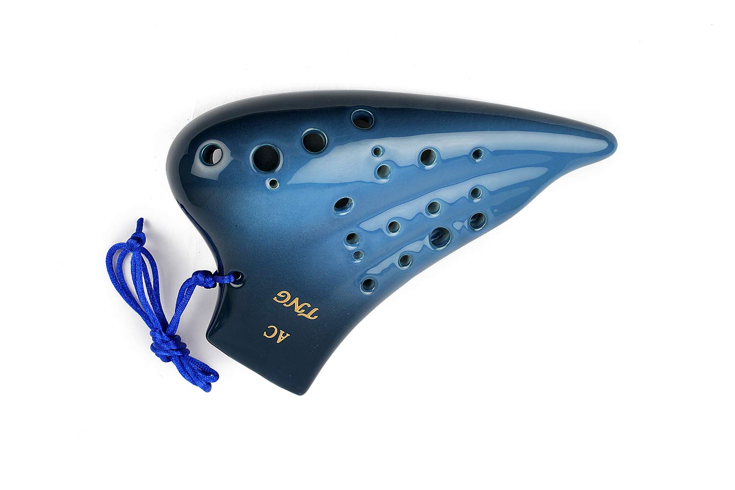 

TNG Ocarina Musical Instrument [TripleAltoGradient Blue] C Tone AC Multiple Tubes (With Special Case) Ocarina Glaze Finish Three Tube Ceramic Flute