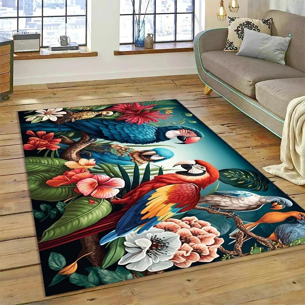 Uroczy Senny Ptak Papuga Paw Dywan Dekoracja Salonu Łazienki Dywanik Można Prać Mechanicznie Mata Antypoślizgowa Mata Podłogowa Wycieraczka Wejściowa