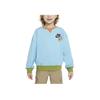 Sportswear Color Block Logo Crewneck Kids Tops Sky-Blue HF8120-400