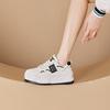 Small size leather little white shoes for women, thick-soled inner height-increasing lace-up casual shoes for women, student shoes for women