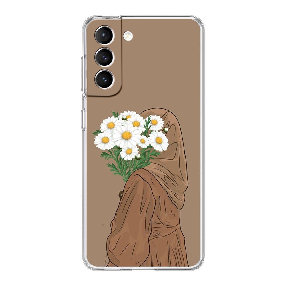 Phone Case For Samsung Galaxy S25 S24 S23 FE S22 Ultra S20 S21 5G S10 S9 Plus S10E S8 Soft Clear Cover Muslim Arabic Girl