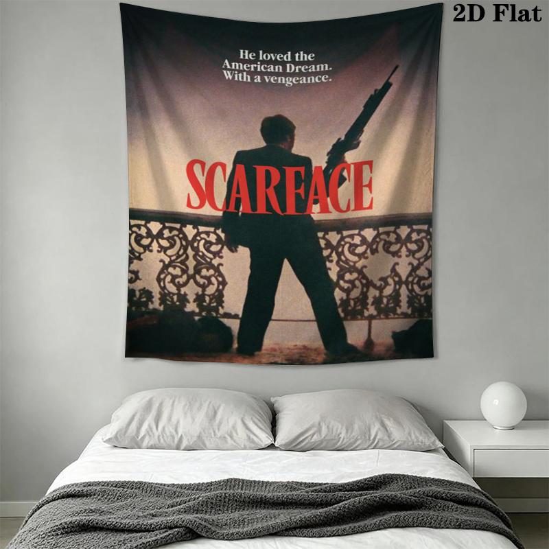 Scarface Wall Tapestry Aesthetic Wall Hanging Printed Fabric Blanket Decorative Tapestries for Bedroom Living Room Home Decor