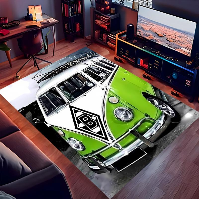 1 Stück Borussia Mönchengladbach Logo Teppich - Weich, Waschbar, Rutschfest für Innenbereich, Bürostühle, Wohnzimmer, Heimbüro, Dekorativer Teppich