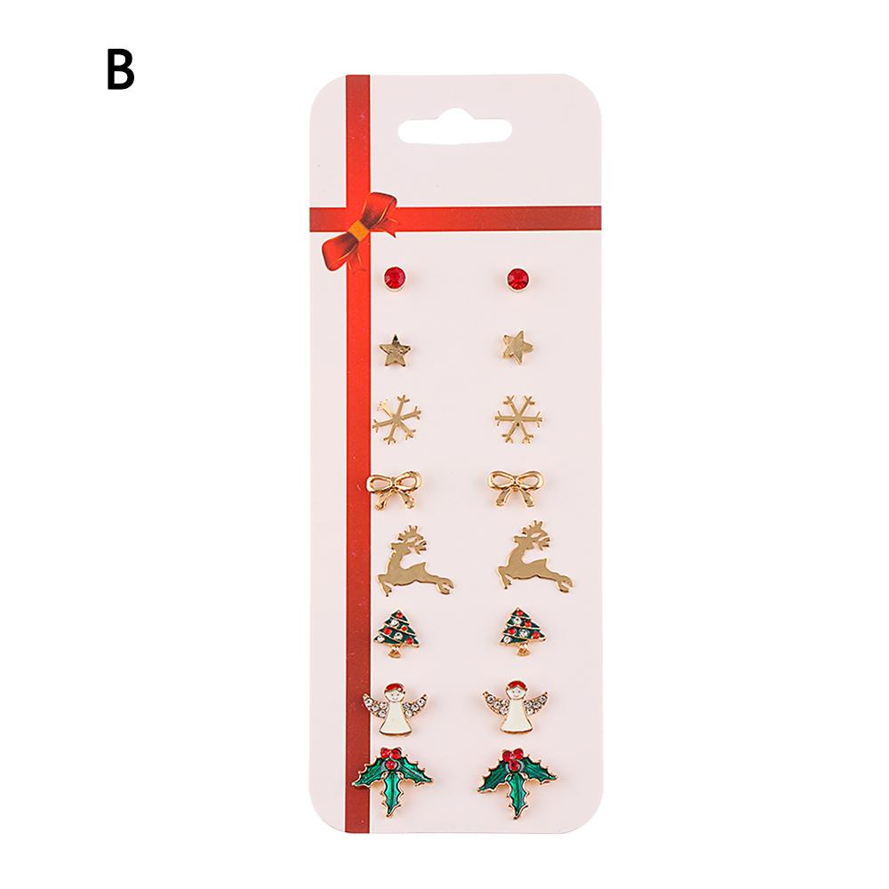 Jewelry Accessories Stocking Snowflakes Drop Dangle Christmas Earrings Set Ear Pendants Ear Studs