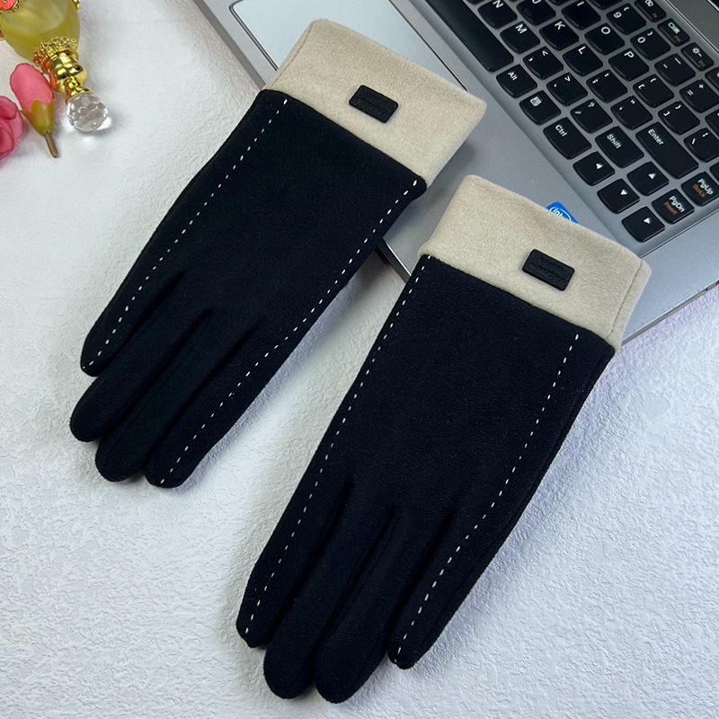 Men's Winter Touchscreen Leather Gloves - Fleece Lined, Thick, Warm, Windproof, Non-Slip for Outdoor Cycling