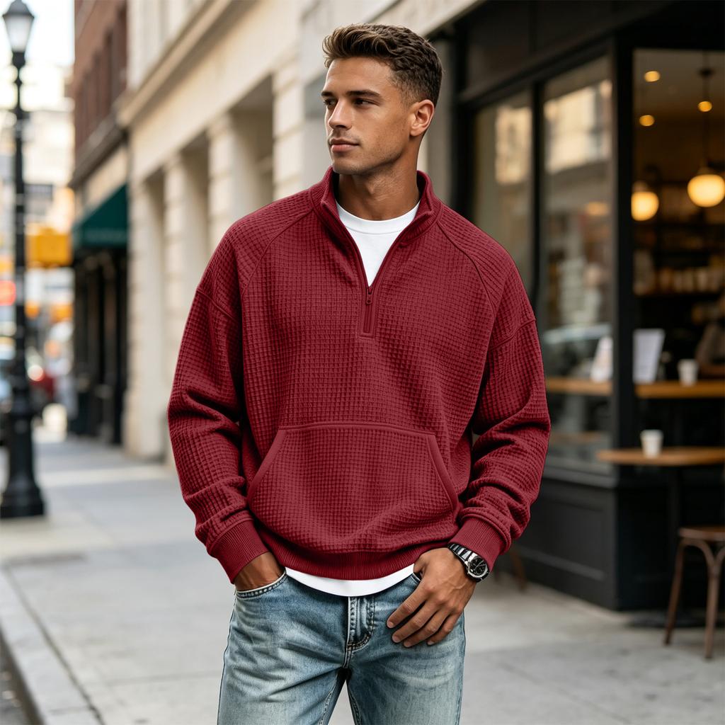 Herren Pullover mit Strickkragen für den lässigen Alltagsgebrauch