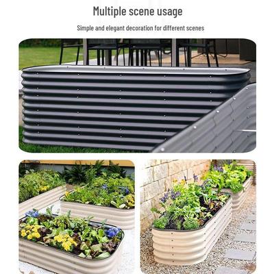 Nordischer Metall-Gartenpflanzer: Verdicktes Outdoor-Blumen- und Gemüsebeet, Große verzinkte Kiste