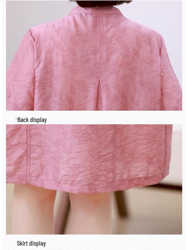 Women's 2024 Tencel Jacquard Slimming Summer Dress - Elegant High-End Design