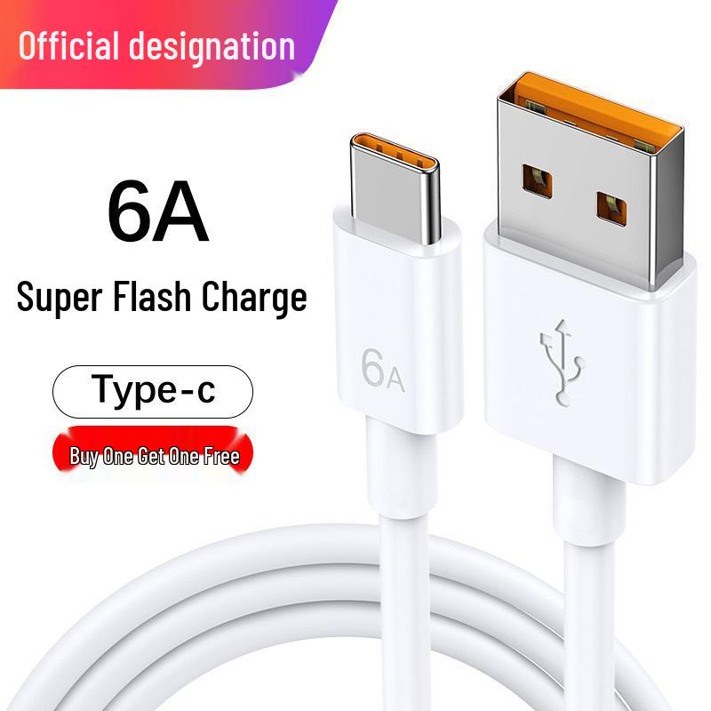6A Fast Charge USB Type-C Cable for Huawei, Xiaomi, Redmi, Vivo, Honor