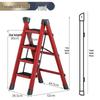 Three-Step Foldable Telescopic Household Ladder Stool, Lightweight A-frame for Multi-functional Use.