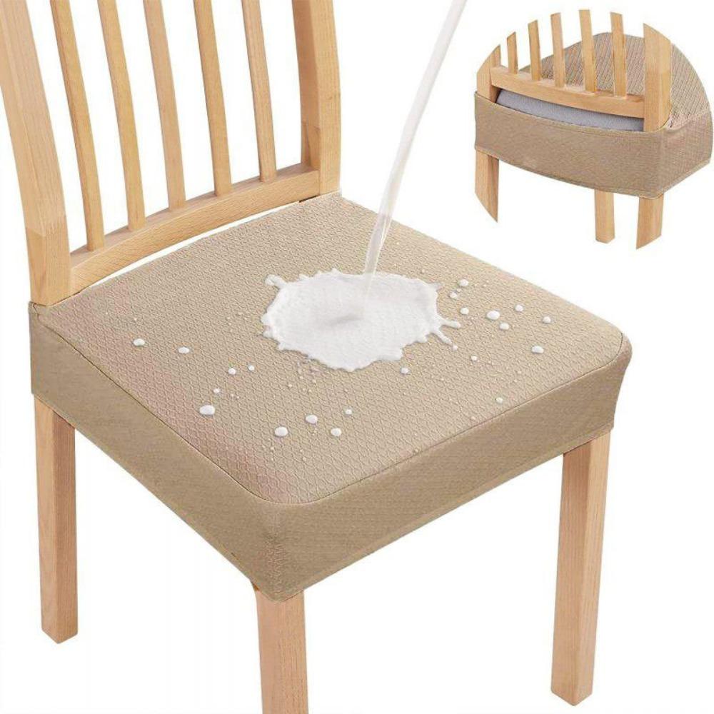Jacquard waterproof chair cushion cover Hotel restaurant dining chair cover Household home chair cover anti-splash small square 05 style хаки