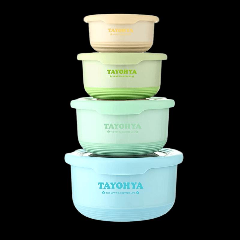 Diverse Home Round Stainless Steel Food Storage Container Set