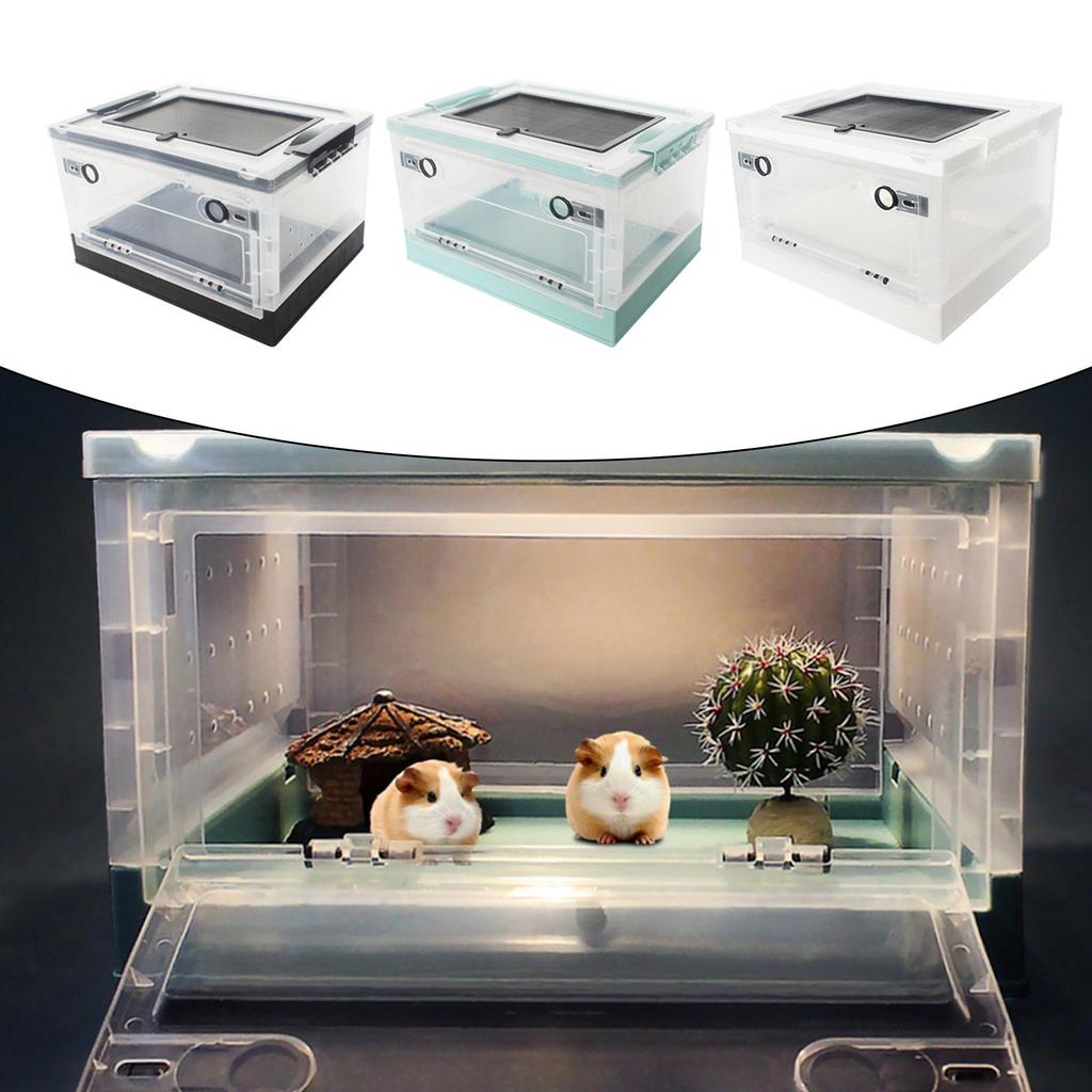 Foldable Reptile Feeding Box Hamster Breeding Pet Terrarium Tank Transport House for Small