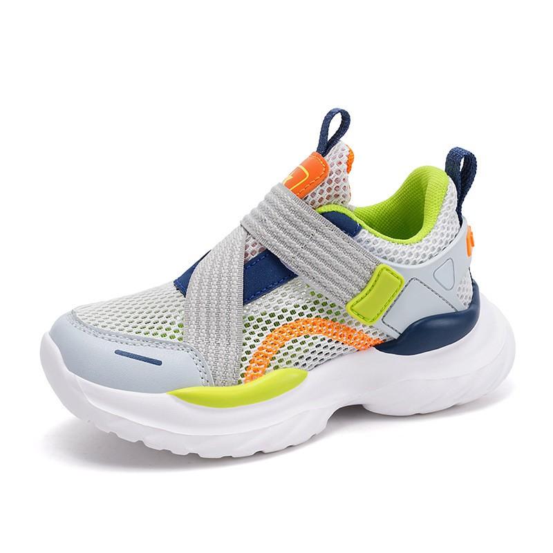 Boys Breathable Flyknit Mesh Running Shoes Kids Athletic Sneakers With Hook Loop US 10.5