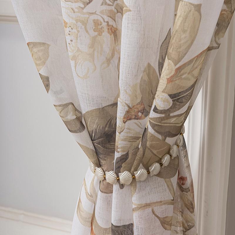Ins Style Fresh Floral Sheer Curtain Door Panel Window Drapes No Drill Bedroom Living Room Balcony