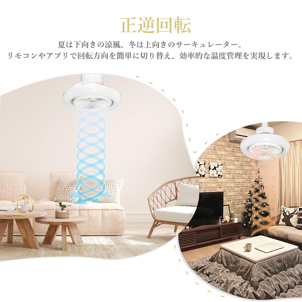 LED Ceiling Fan Light, Suitable for 8-10 Tatami Mats (8-10 Tatami Mats), Oscillating Ceiling Light, Fan Circulator, Color and Dimming, Airflow