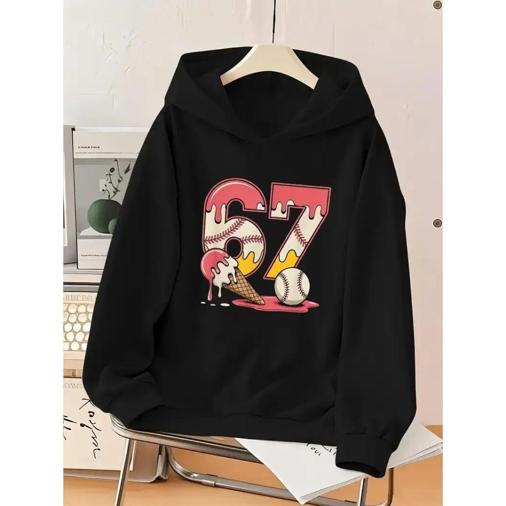 Felpe con Cappuccio Divertenti Cartoni Animati 67 Sei Sette Bambini Primavera Autunno Ragazzo Moda Magliette Top Casual Tendenza Ragazza Felpe con Cappuccio