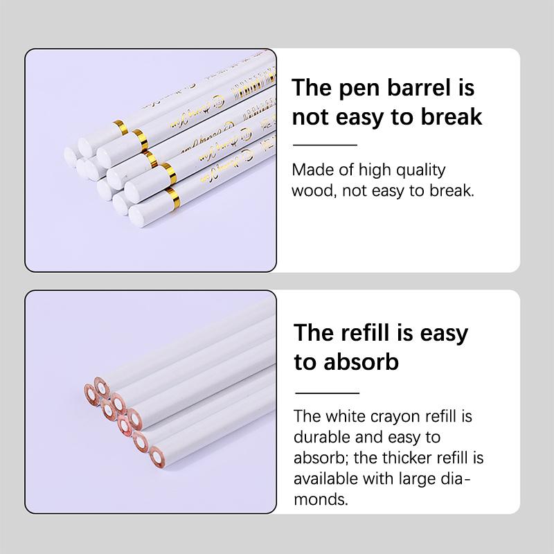 

Пікер для нігтів Point Drill Pen White Crayon Bold Refill Самоклеючий інструмент Diy Nail Art Білий восковий олівець для манікюру