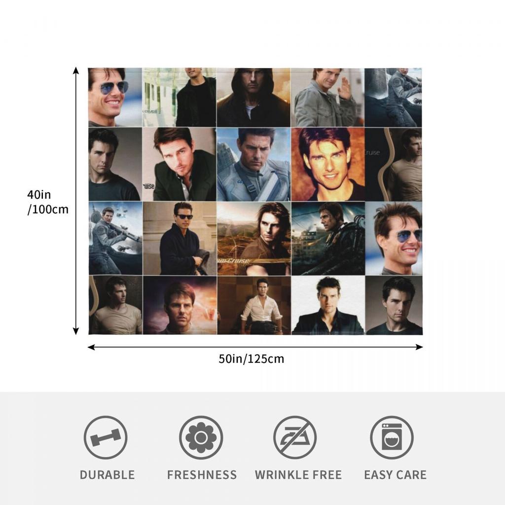 Tom Cruise Photo Collage Throw Blanket Luxurious Soft Blanket Holiday Gift for Family