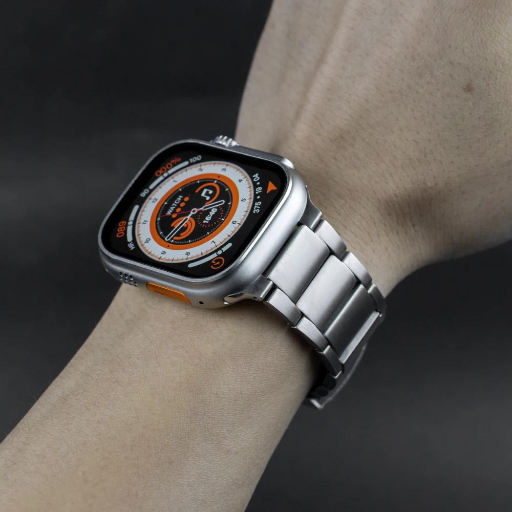 Titanium Metal Strap for Apple Watch Band Ultra 3 49mm 46mm 45mm 44mm 42mm Luxury Men Bracelet Iwatch Series 11 10 9 8 7 6 SE 5 4 41mm 40mm 38mm