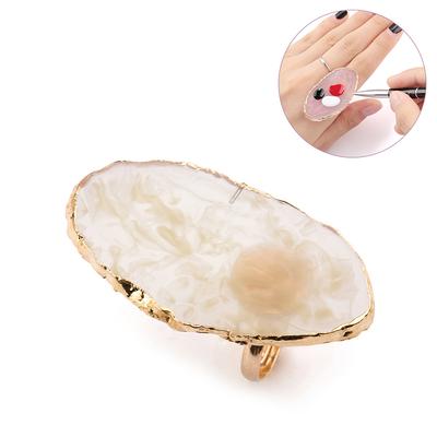 Palette de Peinture Acrylique Mode pour Nail Art avec Bague de Doigt Crème à Mélanger Outil de Nail Art