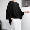 Men's  Oversized Ice Silk T-Shirts Summer Men's  Half Sleeve Harajuku T-Shirt Male Solid Color Daily Tees