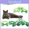 St.patrick's Day Pet Collar With Lovely Bow Lucky Green