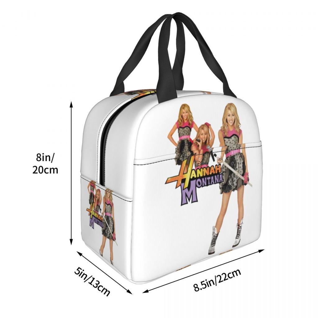 Hannah Montana Insulated Lunch Bag for Women Office Cooler Thermal Food Box Tote Portable Lunch Boxes Container
