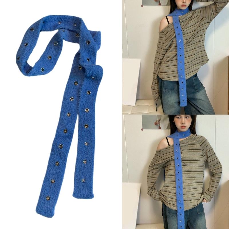 Hollows Knitted Plush Scarf Long Stripe Winter Wrap Acrylic Blend Soft Unisex Accessory For Women Men Kids