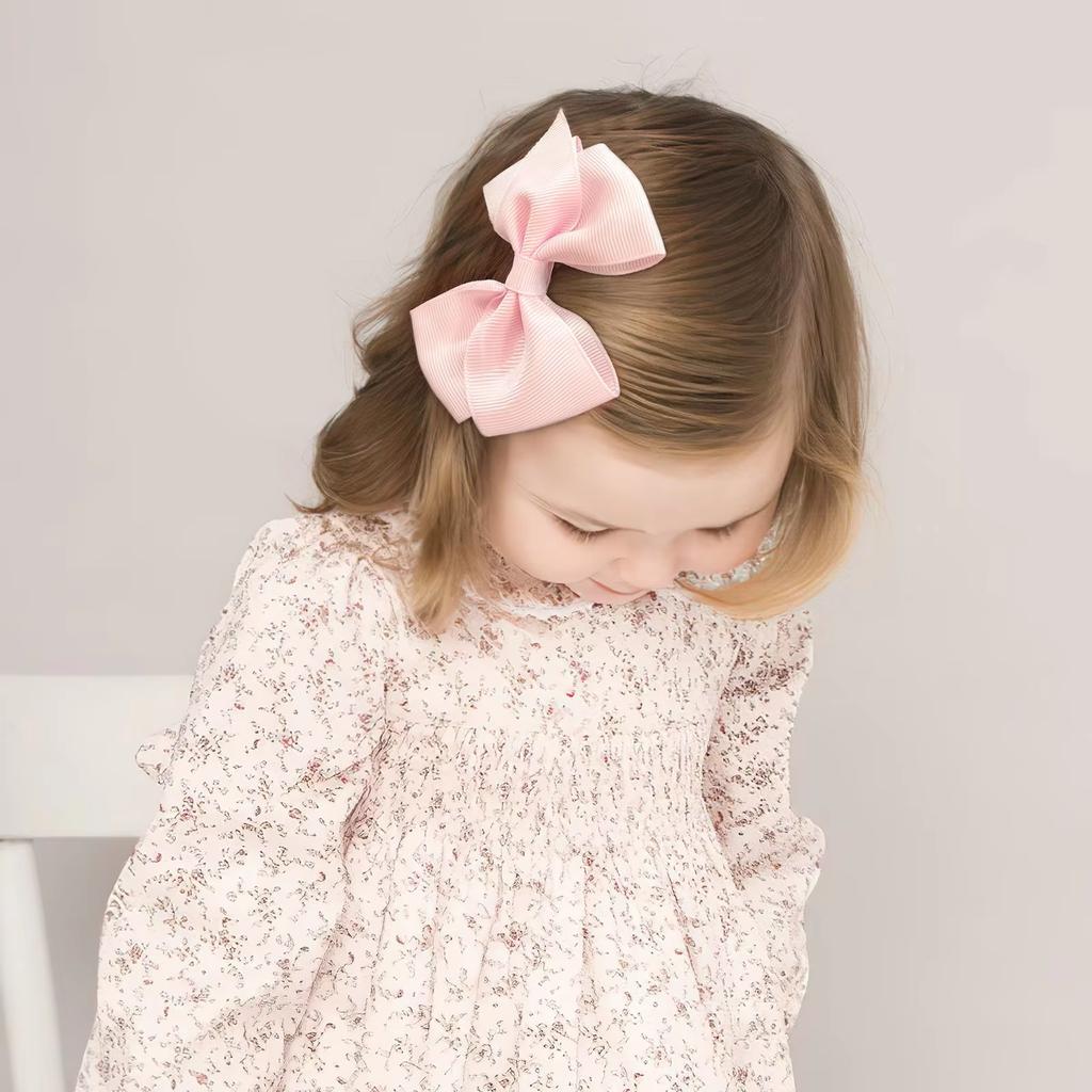 20Pcs 4inch Sweet Candy Color Bow Hair Clip Set for Baby Girls Cute Ribbon Hairpin Kids Headwear Children Hair Accessories Gifts