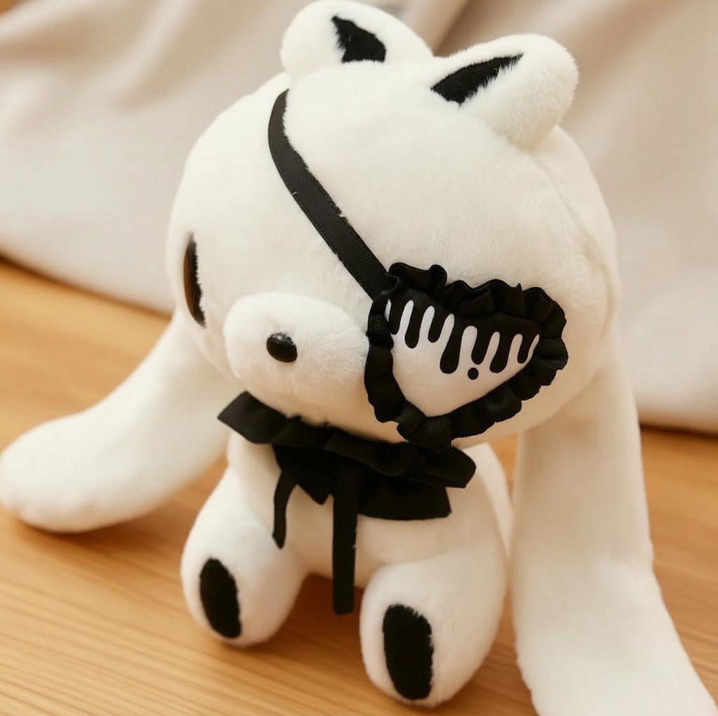 Gloomy Bunny Gothic Eye Patch Plush Toy Keychain With Soft Pp Cotton For Collectors